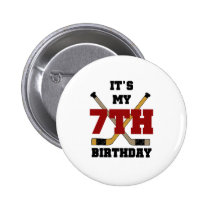 Hockey 7th Birthday buttons
