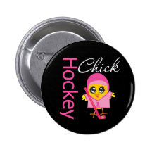 Hockey Chick Button