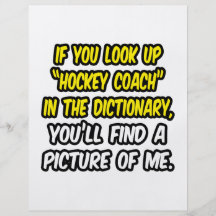 Hockey Coach In Dictionary...My Picture Personalised Flyer
