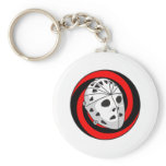 hockey goalie mask red black keychains