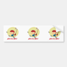 hockey kid ice hockey player cartoon design bumper stickers