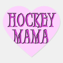 Hockey Mama Hot Pink T-shirts and Gifts Heart Stickers