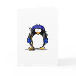 Hockey Penguin - Blue Greeting Cards