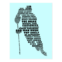 Hockey Player Text Art Postcard