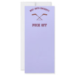Hockey Puck Off rack cards