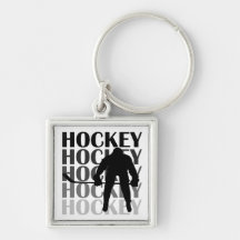 Hockey Silhouette T-shirts and Gifts Key Chain