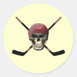 Hockey Skull Helm Round Sticker