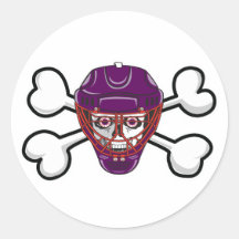 hockey skull mask Skull and Crossbones Sticker