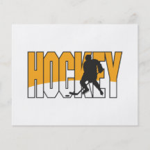 hockey text orange full colour flyer