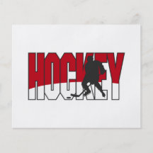 hockey text red personalized flyer