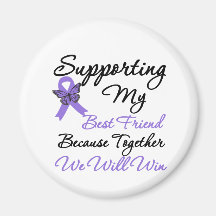 Hodgkin's Disease Supporting Best Friend Fridge Magnets