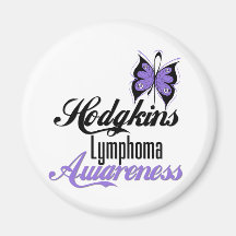 Hodgkins Lymphoma Awareness Butterfly Fridge Magnet