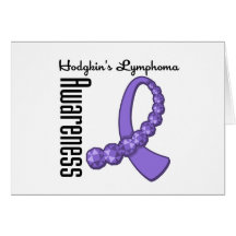 Hodgkins Lymphoma Awareness Gemstone Ribbon Greeting Cards