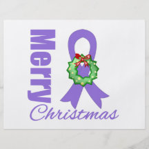 Hodgkins Lymphoma Awareness Merry Christmas Ribbon Full Color Flyer