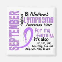 Hodgkin's Lymphoma Awareness Month For My Family Magnet