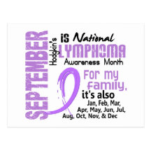 Hodgkin's Lymphoma Awareness Month For My Family Post Cards