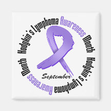 Hodgkins Lymphoma  Awareness Month Grunge  Ribbon Magnets