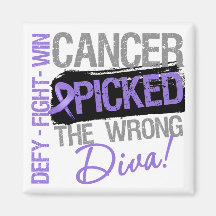 Hodgkins Lymphoma Cancer Picked The Wrong Diva Refrigerator Magnet
