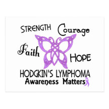 Hodgkin's Lymphoma Celtic Butterfly 3 Post Cards