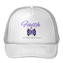Hodgkins Lymphoma Faith Butterfly Ribbon Trucker Hat