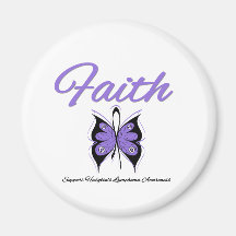 Hodgkins Lymphoma Faith Butterfly Ribbon Refrigerator Magnet
