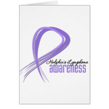 Hodgkins Lymphoma Grunge Ribbon Greeting Card