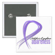 Hodgkins Lymphoma Grunge Ribbon Pinback Buttons