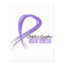 Hodgkins Lymphoma Grunge Ribbon Post Card
