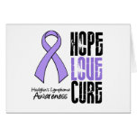 Hodgkin's Lymphoma Hope Love Cure Ribbon Greeting Card