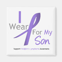 Hodgkin's Lymphoma I Wear Violet Ribbon For My Son Fridge Magnets