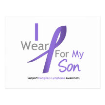 Hodgkin's Lymphoma I Wear Violet Ribbon For My Son Post Cards
