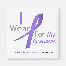 Hodgkin's Lymphoma I Wear Violet Ribbon Grandson Magnet