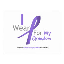 Hodgkin's Lymphoma I Wear Violet Ribbon Grandson Post Cards