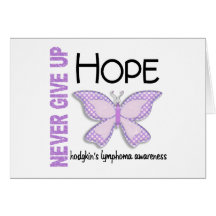 Hodgkins Lymphoma Never Give Up Hope Butterfly 4.1 Cards