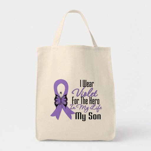 Hodgkins Lymphoma Ribbon My Hero My Son Canvas Bag