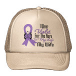 Hodgkins Lymphoma Ribbon My Hero My Wife Hats