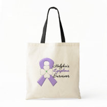 Hodgkin's Lymphoma Survivor Flower Ribbon Canvas Bag