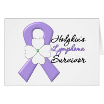 Hodgkin's Lymphoma Survivor Flower Ribbon Greeting Card