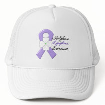 Hodgkin's Lymphoma Survivor Flower Ribbon Trucker Hat