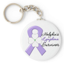 Hodgkin's Lymphoma Survivor Flower Ribbon Keychains