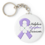 Hodgkin's Lymphoma Survivor Flower Ribbon keychains