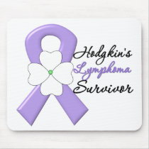 Hodgkin's Lymphoma Survivor Flower Ribbon Mouse Mats
