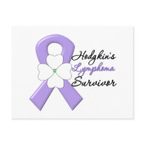 Hodgkin's Lymphoma Survivor Flower Ribbon Post Card