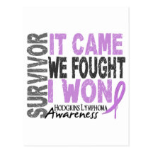 Hodgkins Lymphoma Survivor It Came We Fought I Won Postcards