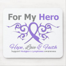 Hodgkins Lymphoma Tribal Ribbon Hero Mouse Pad