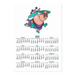hog in a hat lady cute piggy cartoon business cards