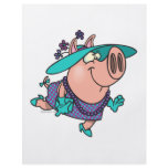hog in a hat lady cute piggy cartoon flyers