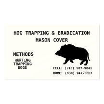 HOG TRAPPING & ERADICATION BUSINESS CARD TEMPLATE