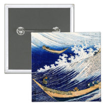 Hokusai Ocean Waves Japanese Fine Vintage Pins