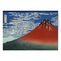 Hokusai South Wind Clear Sky Red Fuji Note Card